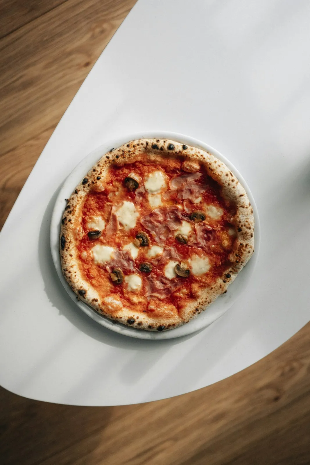 Homemade Margherita pizza on a plate